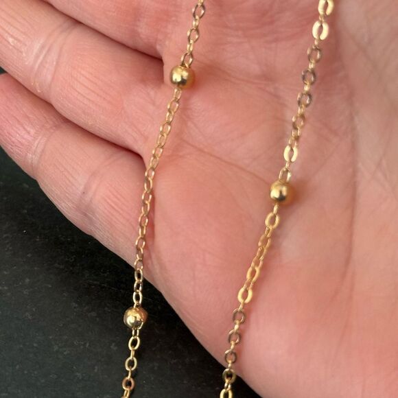 Unisex 14k Gold Plated Double Chain Anklet or Bracelet – Adjustable Size - Picture 8 of 8